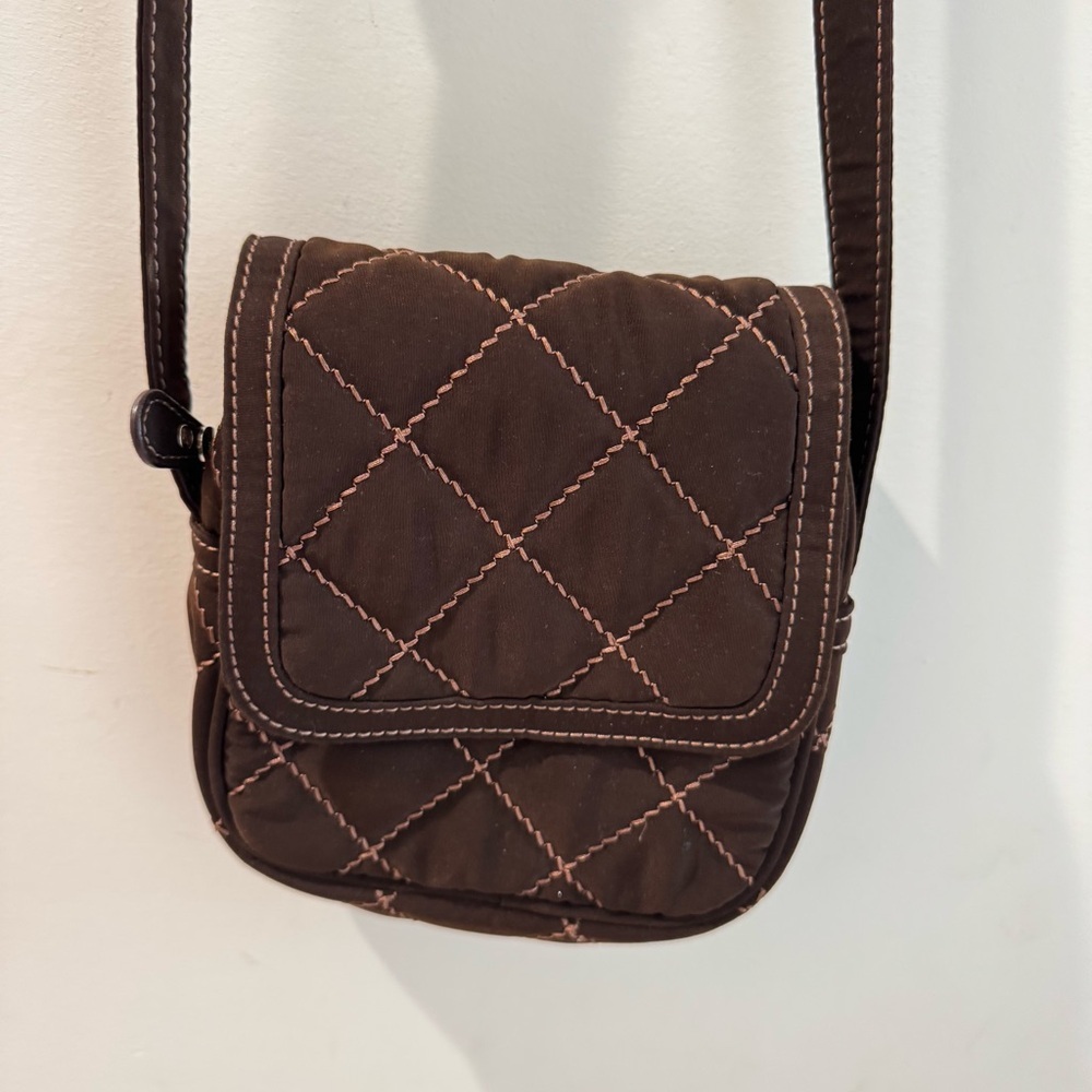 Vera Bradley‎ Chocolate Brown Quilted Small Crossbody Bag